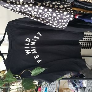 Wildfang Wild Feminist Black Crew Neck
